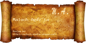 Maloch Agáta névjegykártya